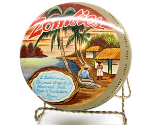 VINTAGE 'ZOMBIES' TIN CAN - UTILIZED FOR COCONUT CONFECTION WITH RUM FLAVOR - FLORIDA - ITEM#321 RM1