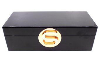 BLACK LACQUER JEWELRY BOX - MADE FOR C WONDER - ITEM#410 RM2