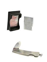 VINTAGE NEW ZIPPO LIGHTER AND STAINLESS STEEL POCKET KNIFE - LOT OF 2 - ITEM#517 BOX