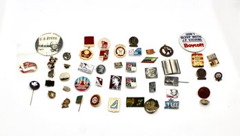 VINTAGE LAPEL PINS - LOT OF 40 - MANY FROM USSR - ITEM#687 RM1