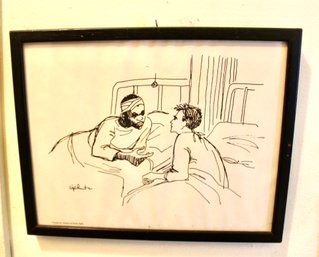TWO MEN IN HOSPITAL WARD PRINT - TRIBUTE BY EVELYN & ERWIN SALK - LENGTH 11.5' / HEIGHT 9' - ITEM#796 HLWY