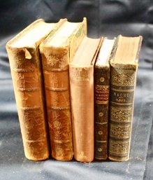 ANTIQUE BOOKS - LOT OF 5 - MIXED CONDITIONS - SOME ROUGH CONDITIONS - ITEM#800 LVRM