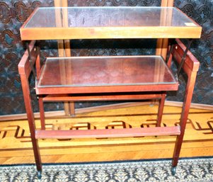 FOLDING 2 TIER GLASS TABLE/SHELF - ITEM#4 LR