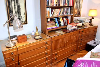 LOT OF (4) DRESSERS & HUTCH - THE SWEAT COMINGS CO. - SOLID NORTHERN CABINET WOOD - VINTAGE - ITEM#18 RM3