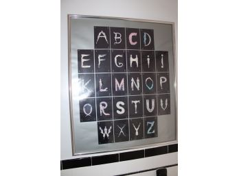 Retro Alphabet Framed Poster - Good Condition! Item #29