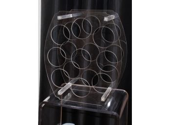 Modern Lucite Table & Wine Rack - Glass Design! Great Condition - Item #64