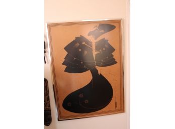 Black Cape By Aubrey Beardsley Framed Art Print - Gallery Five - Great Condition! Item #43