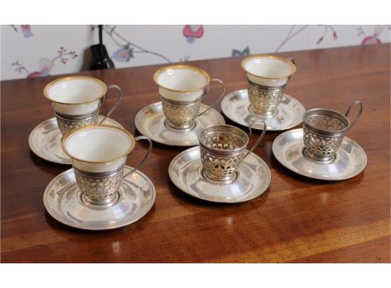 Sterling Silver Demitasse Cups - MISSING TWO CUPS - Set Of 6! -Item #55