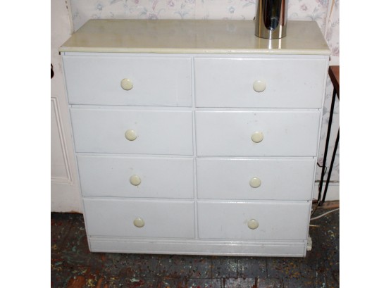 Vintage Solid White Wood Dresser - 8 DRAWERS! Good Condition - Item #67