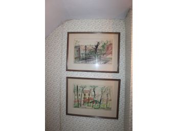 Vintage Framed Art Work - LOT OF TWO! Great Condition - Item #77