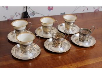 Sterling Silver Demitasse Cups - MISSING TWO CUPS - Set Of 6! -Item #55
