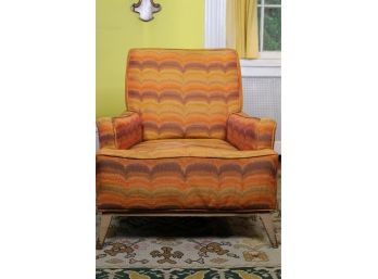 Mid Century Modern Fabric Chair - GREAT FABRIC - RETRO DESIGN! Good Condition - Item #16