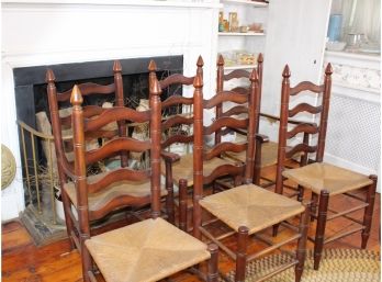 Set Of 6 Vintage Wood Chairs - GREAT CONDITION! - Item #44
