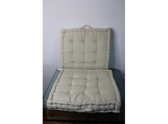 Pair Of 100% Organic Cotton Floor Pillows - Lot Of 2! Good Condition - Item #58