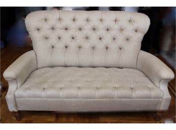 Paul Smith For Anthropologie Tufted Linen Sofa 60' - GREAT DESIGN! Great Condition - Item #08