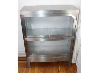 Mid-Century Steelcase Bookcase / Industrial Style Glassfront Slide-Up Doors - Shelf Separates Into Two Pieces - AMAZING DESIGN! Good Condition - Item #49