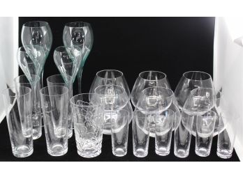 Assorted Lot Of Crystal Glasses - 80s Tiffany Cut Glass, Champagne Glasses, Aqua Stemware & MORE!! - Great Condition - Item #16