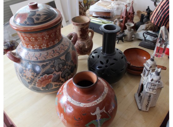Mixed Lot Of Mexican Pots And Vases - Lot Of 8!!! - Item #138