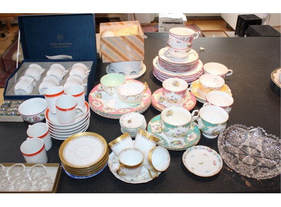Assorted Lot Of Vintage Teacups And Plates - Demitasse, T & V France, Royal Warcester AND MORE!!! - Item #146