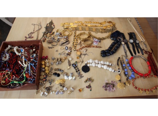 HUGE Lot Of Mixed Jewelry - GF , STERLING, Costume Jewelry, Pins, Necklaces, AND MORE!!!! - Item #133