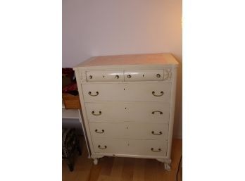 Vintage White Dresser W/Mother Of Pearls Handles!! - Item #16