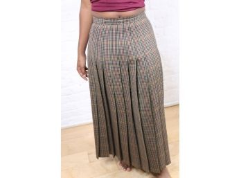 BURBERRYS 100% Wool Plaid Long Skirt - SIZE 8 - GOOD CONDITION! - Item #76