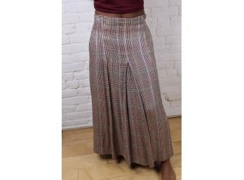 GUCCI Vintage Plaid Linen Long Skirt - SIZE 40 - GOOD CONDITION! - Item #72