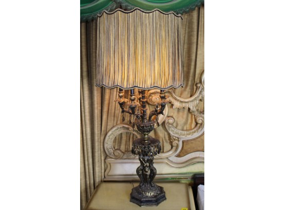 Vintage Lamps - Gold Accents W/Original Shade - Set Of Two - WORKS! - Item #29