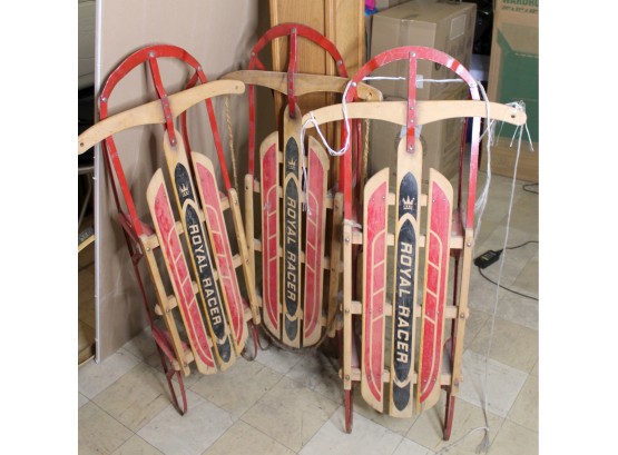 Vintage Royal Racer Sleds -  Lot Of 3!! Good Condition - Item #50