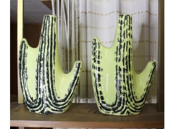 Mid Century Cactus Vases -  Set Of 2!! Good Condition - Item #48