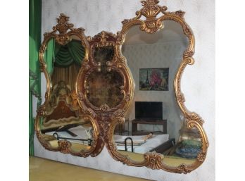 Vintage Double Mirror - Gold Accents! Good Condition - Item #26