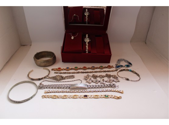Vintage Lot Of Bracelets 15 Pieces-Sterling & More Item #115