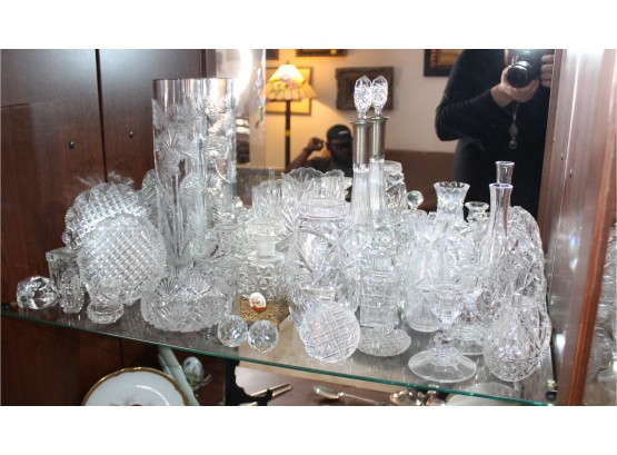 MIXED Lot Of Crystal - European Hand Cut Sterling Silver Decanter, Candy Dishes, Vases & More! - Item #52