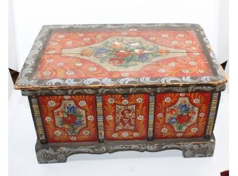 Handmade & Handpainted Chest - W/ Candles! Good Condition - Item #81