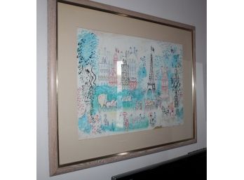 Charles Cobelle - Listed French Artist - 'Paris' Poster - Watercolor! - Item #03