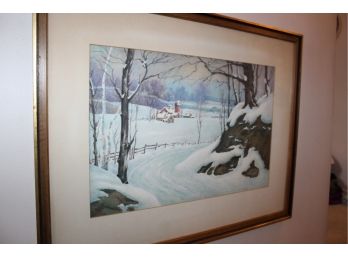 Ben Gilbert Snow Scene Art Work! Good Condition - Item #13