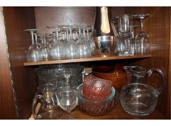 MIXED Lot Assorted Glassware - Bowls, Champaigne Glasses, Pitcher, & More! Good Condition - Item #73