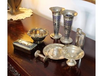 Silver & Silver Plated Lot Of 8 - Assorted Sizes - Good Condition!! - Item #61
