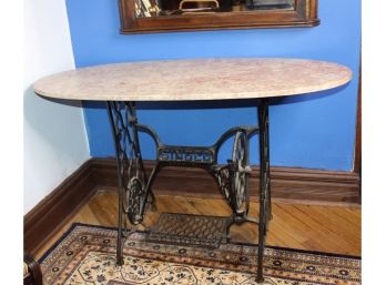 Singer Sewing Machine Table - Marble Top - Good Condition! - Item #16
