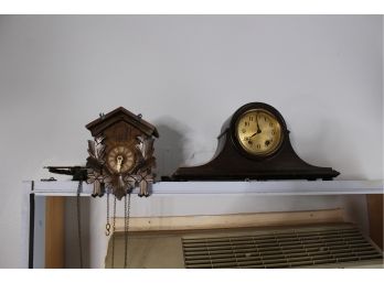 Mixed Lot Of 2 Clocks - Seth Thomas, German Cuckoo Clock - Not Tested - Good Condition!! - Item #75