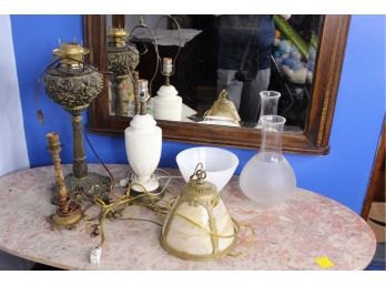 Mixed Lot Of Vintage Lamps & Globes - Assorted Sizes - Good Condition!! - Item #67