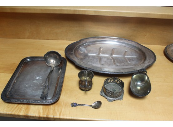 Mixed Lot - Silver Plated Serving Spoons, Trays & More!! - Item #173