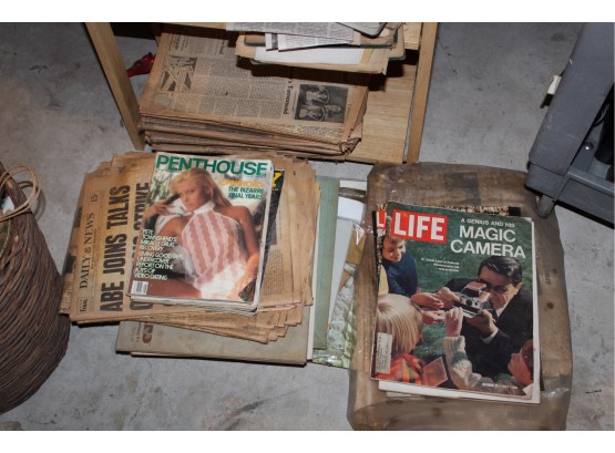 Mixed Lot - Old Newspapers, 1972 Life Magazine, Playboy & More!! - Item #100