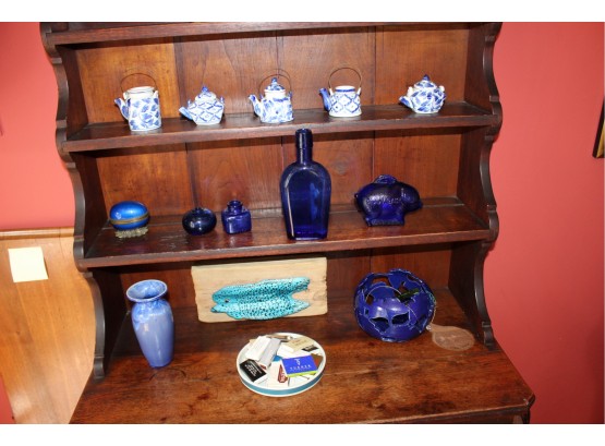 Mixed Lot Of Blue Glass, Blue & White Glass, Glasses, Decanters & Matches - Great Condition!! Item #41