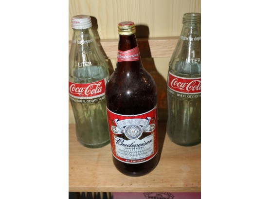 Lot Of 3 Vintage Coca Cola & Budweiser Bottle!! - Item #99