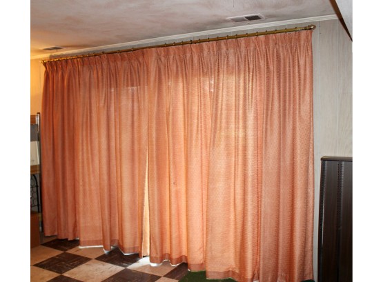 Mid Century Modern Curtains & Brass Curtain Rods! Item #53 GF