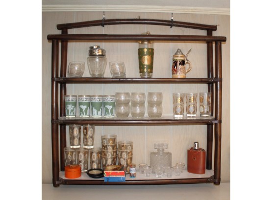 Bamboo Accented Vintage Wall Shelf! Item #11 GF