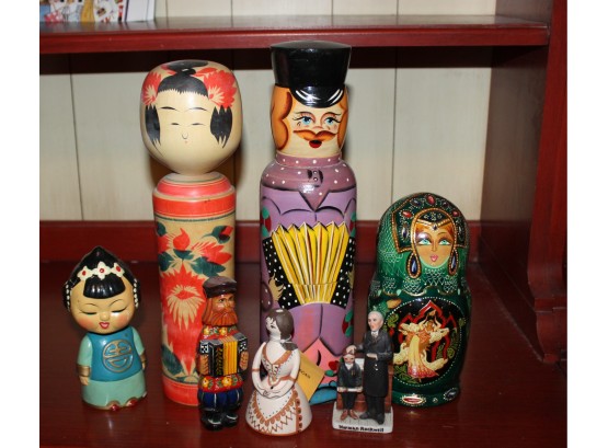 Vintage Nesting Dolls, Japanese Bobblehead & Decorative Items - Lot Of 7! Item #92 BR2
