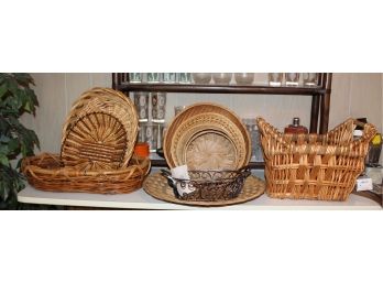 Mixed Lot Of Whicker Baskets - Lot Of 11! Item #27 GF