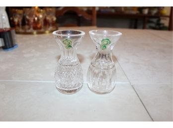 WATERFORD Crystal Small Vases - Lot Of 2! Item #171 LR